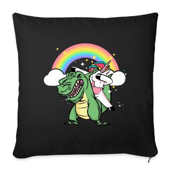 Dabbing Unicorn Riding T Rex Boys Girls Halloween - Sofa pillowcase 17,3'' x 17,3'' (45 x 45 cm) - black - Front
