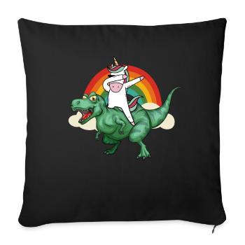 Dabbing Unicorn Riding T Rex Boys Girls Halloween - Sofa pillowcase 17,3'' x 17,3'' (45 x 45 cm) - black - Front