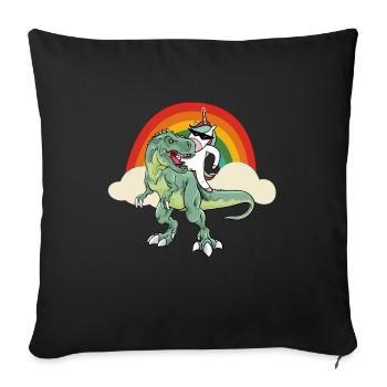 Dabbing Unicorn Riding T Rex Boys Girls Halloween - Sofa pillowcase 17,3'' x 17,3'' (45 x 45 cm) - black - Front