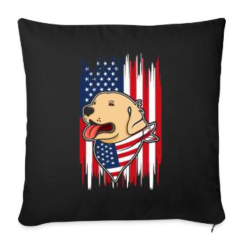 July 4th Dog USA Independence Day - Sofa pillowcase 17,3'' x 17,3'' (45 x 45 cm) - black - Front