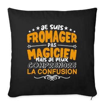 Fromager | Fromager pas Magicien | Meilleur Fromag - Housse de coussin décorative 45 x 45 cm - noir - Devant
