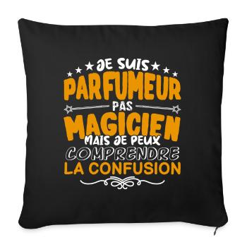 Parfumeur | Parfumeur pas Magicien | Meilleur Parf - Housse de coussin décorative 45 x 45 cm - noir - Devant