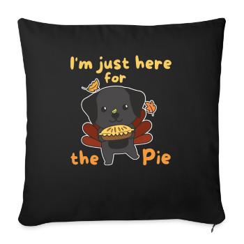 thanksgiving day outfits turkey Labrador with pie - Sofa pillowcase 17,3'' x 17,3'' (45 x 45 cm) - black - Front