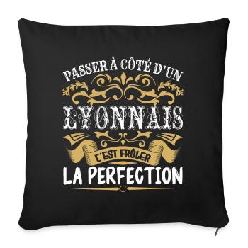 Le Meilleur Lyonnais | Lyonnais à la perfection - Housse de coussin décorative 45 x 45 cm - noir - Devant