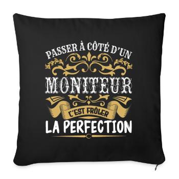Le Meilleur Moniteur | Moniteur à la perfection - Housse de coussin décorative 45 x 45 cm - noir - Devant