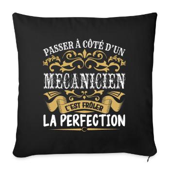 Le Meilleur Mécanicien | Mécanicien à la perfectio - Housse de coussin décorative 45 x 45 cm - noir - Devant