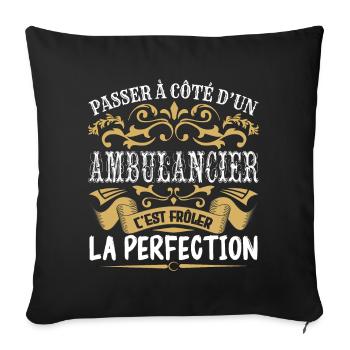 Le Meilleur Ambulancier | Ambulancier à la perfect - Housse de coussin décorative 45 x 45 cm - noir - Devant