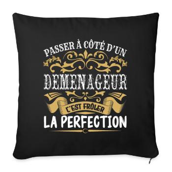 Le Meilleur Déménageur | Déménageur à la perfectio - Housse de coussin décorative 45 x 45 cm - noir - Devant