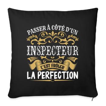 Le Meilleur Inspecteur | Inspecteur à la perfectio - Housse de coussin décorative 45 x 45 cm - noir - Devant