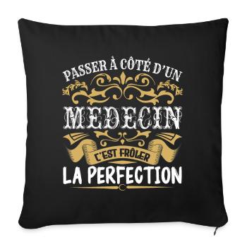 Le Meilleur Médecin | Médecin à la perfection - Housse de coussin décorative 45 x 45 cm - noir - Devant