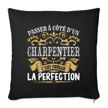 Le Meilleur Charpentier | Charpentier à la perfect - Housse de coussin décorative 45 x 45 cm - noir - Devant