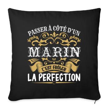 Le Meilleur Marin | Marin à la perfection - Housse de coussin décorative 45 x 45 cm - noir - Devant