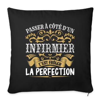 Le Meilleur Infirmier | Infirmier à la perfection - Housse de coussin décorative 45 x 45 cm - noir - Devant