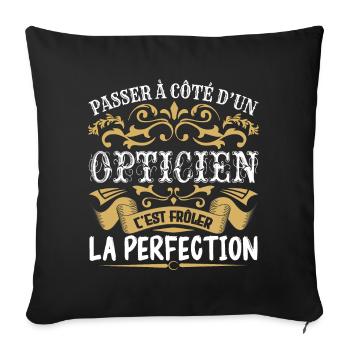 Le Meilleur Opticien | Opticien à la perfection - Housse de coussin décorative 45 x 45 cm - noir - Devant