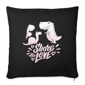 Drôle de dicton de la Saint-Valentin des dinosaures - Housse de coussin décorative 45 x 45 cm - noir - Devant