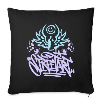 Street Art, Urban Graffiti, Graffiti Grunge - Sofa pillowcase 17,3'' x 17,3'' (45 x 45 cm) - black - Front
