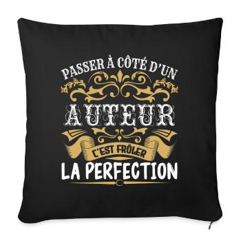 Le Meilleur Auteur | Auteur à la perfection - Housse de coussin décorative 45 x 45 cm - noir - Devant