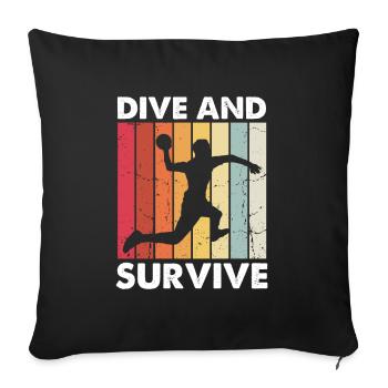 Dodgeball for Dodgeball Player and Gaga Ball - Sofa pillowcase 17,3'' x 17,3'' (45 x 45 cm) - black - Front