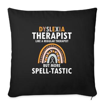 Enseignants de sensibilisation à la dyslexie et de dyslexie - Housse de coussin décorative 45 x 45 cm - noir - Devant