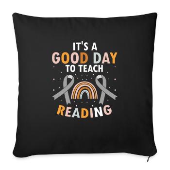 Dyslexia Therapy for Dyslexia Month - Sofa pillowcase 17,3'' x 17,3'' (45 x 45 cm) - black - Front
