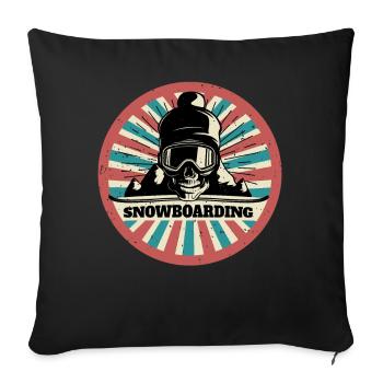 Snowboard Skull - Sofakissenbezug 45 x 45 cm - Schwarz - Vorne