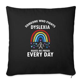 Dyslexie Interventionniste pour la dyslexie - Housse de coussin décorative 45 x 45 cm - noir - Devant