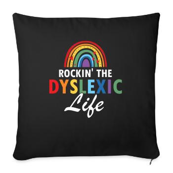 Dyslexia Therapy for Dyslexia Month - Sofa pillowcase 17,3'' x 17,3'' (45 x 45 cm) - black - Front