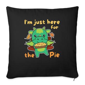 thanksgiving day outfits turkey dragon with pie - Sofa pillowcase 17,3'' x 17,3'' (45 x 45 cm) - black - Front