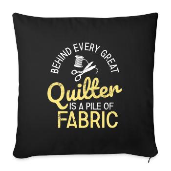 Quilten von Tagesdecken - Sofakissenbezug 45 x 45 cm - Schwarz - Vorne