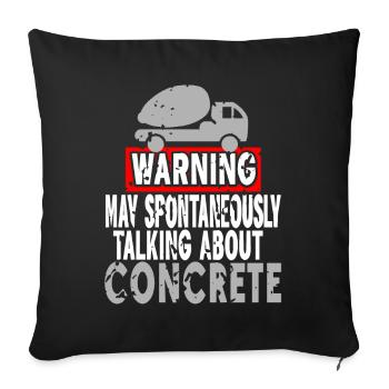 Concrete construction design for construction workers and construction site - Sofa pillowcase 17,3'' x 17,3'' (45 x 45 cm) - black - Front