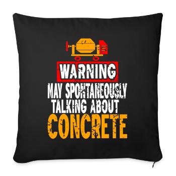 Conception de construction en béton pour les travailleurs de la construction et les chantiers de construction - Housse de coussin décorative 45 x 45 cm - noir - Devant