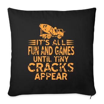 Concrete construction design for construction workers and construction site - Sofa pillowcase 17,3'' x 17,3'' (45 x 45 cm) - black - Front