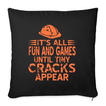 Concrete construction design for construction workers and construction site - Sofa pillowcase 17,3'' x 17,3'' (45 x 45 cm) - black - Front