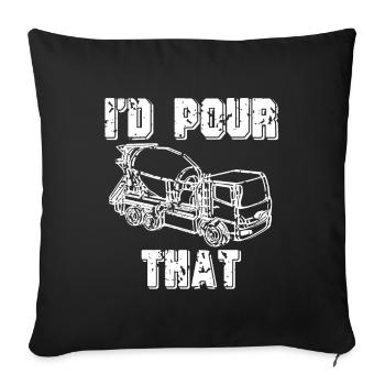 Concrete construction design for construction workers and construction site - Sofa pillowcase 17,3'' x 17,3'' (45 x 45 cm) - black - Front