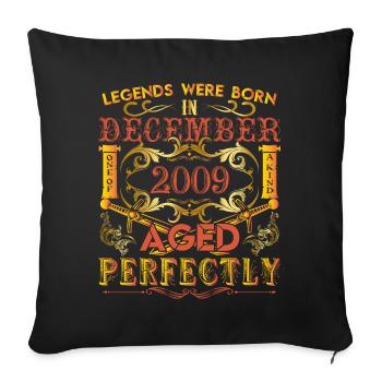 December 2009 - birthday 2009 legends were born. - Housse de coussin décorative 45 x 45 cm - noir - Devant