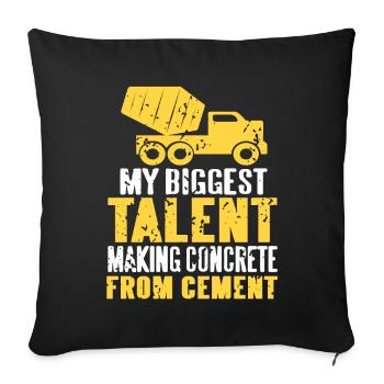 Concrete construction design for construction workers and construction site - Sofa pillowcase 17,3'' x 17,3'' (45 x 45 cm) - black - Front
