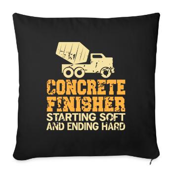 Concrete construction design for construction workers and construction site - Sofa pillowcase 17,3'' x 17,3'' (45 x 45 cm) - black - Front