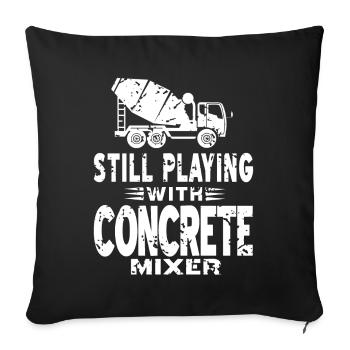 Concrete construction design for construction workers and construction site - Sofa pillowcase 17,3'' x 17,3'' (45 x 45 cm) - black - Front