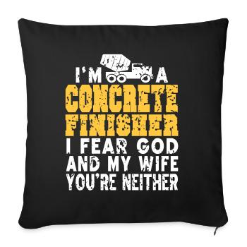 Concrete construction design for construction workers and construction site - Sofa pillowcase 17,3'' x 17,3'' (45 x 45 cm) - black - Front