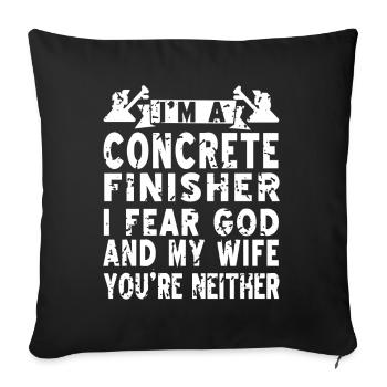Conception de construction en béton pour les travailleurs de la construction et les chantiers de construction - Housse de coussin décorative 45 x 45 cm - noir - Devant