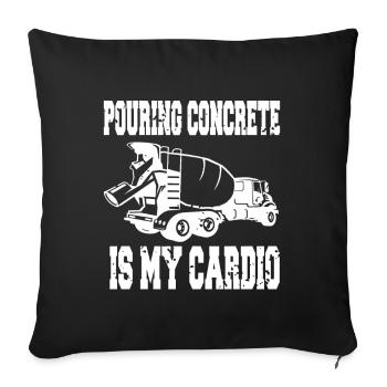 Concrete construction design for construction workers and construction site - Sofa pillowcase 17,3'' x 17,3'' (45 x 45 cm) - black - Front