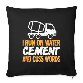 Conception de construction en béton pour les travailleurs de la construction et les chantiers de construction - Housse de coussin décorative 45 x 45 cm - noir - Devant
