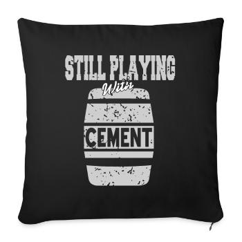 Concrete construction design for construction workers and construction site - Sofa pillowcase 17,3'' x 17,3'' (45 x 45 cm) - black - Front