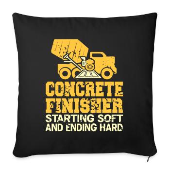 Concrete construction design for construction workers and construction site - Sofa pillowcase 17,3'' x 17,3'' (45 x 45 cm) - black - Front