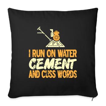 Concrete construction design for construction workers and construction site - Sofa pillowcase 17,3'' x 17,3'' (45 x 45 cm) - black - Front