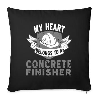 Concrete construction design for construction workers and construction site - Sofa pillowcase 17,3'' x 17,3'' (45 x 45 cm) - black - Front