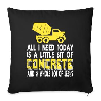 Concrete construction design for construction workers and construction site - Sofa pillowcase 17,3'' x 17,3'' (45 x 45 cm) - black - Front