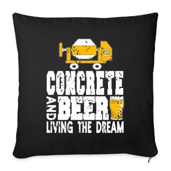 Conception de constructeur en béton pour les constructeurs et le chantier de construction - Housse de coussin décorative 45 x 45 cm - noir - Devant