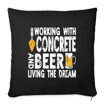Concrete construction design for construction workers and construction site - Sofa pillowcase 17,3'' x 17,3'' (45 x 45 cm) - black - Front