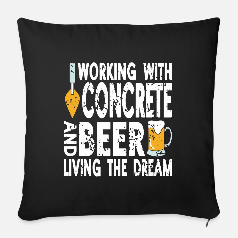 Betonbauer Design für Bauarbeiter und Baustelle - Sofakissenbezug 45 x 45 cm - Schwarz